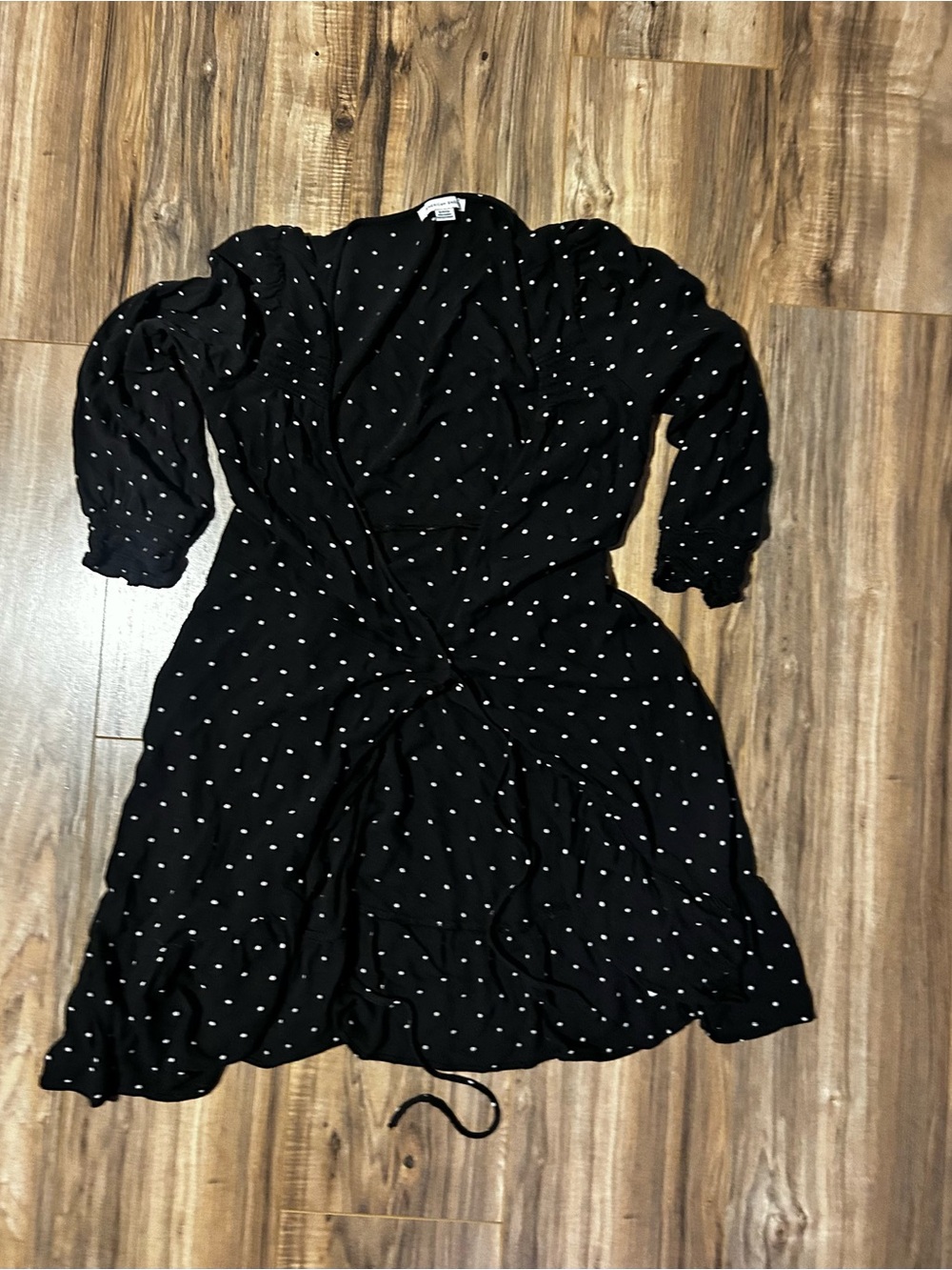 American Eagle Outfitters Black Polka Dot wrap dress